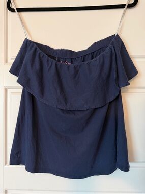 Lilly Pulitzer Navy Ruffle Tube Top